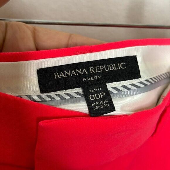 Banana Republic Avery Pants Hot Pink Mid-Rise Trouser Casual Career Sz 00 Petite - Picture 4 of 13